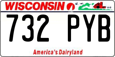 WI license plate 732PYB