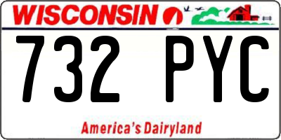 WI license plate 732PYC