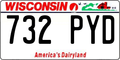 WI license plate 732PYD