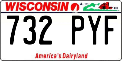 WI license plate 732PYF