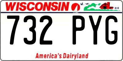 WI license plate 732PYG