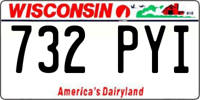 WI license plate 732PYI