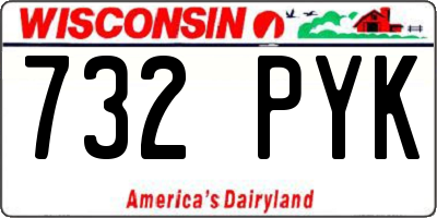 WI license plate 732PYK