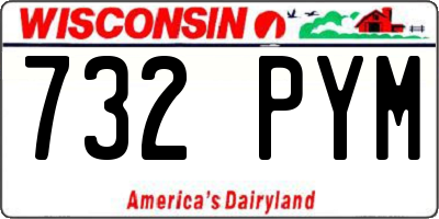 WI license plate 732PYM