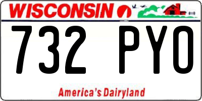 WI license plate 732PYO
