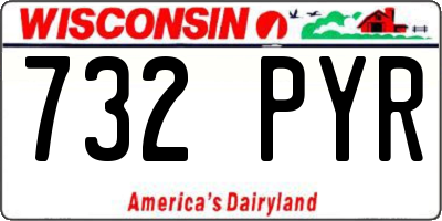 WI license plate 732PYR