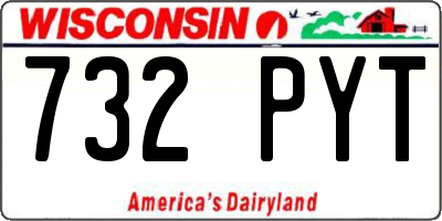 WI license plate 732PYT