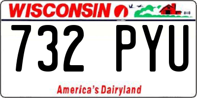 WI license plate 732PYU