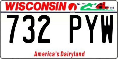 WI license plate 732PYW