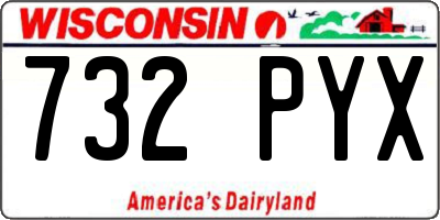 WI license plate 732PYX