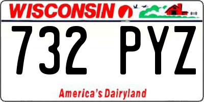 WI license plate 732PYZ