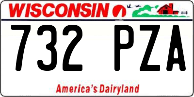 WI license plate 732PZA