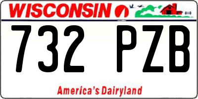 WI license plate 732PZB