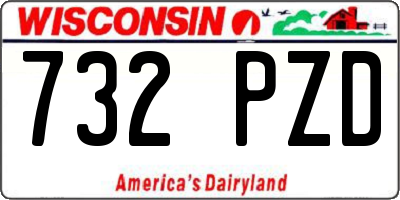 WI license plate 732PZD
