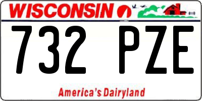WI license plate 732PZE