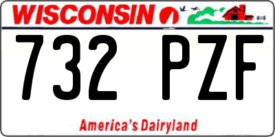 WI license plate 732PZF