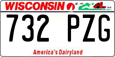 WI license plate 732PZG