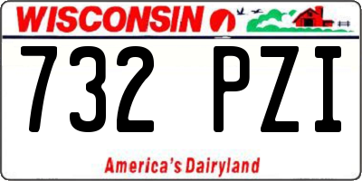 WI license plate 732PZI