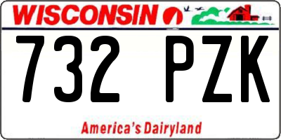 WI license plate 732PZK