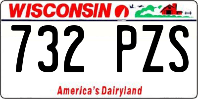 WI license plate 732PZS
