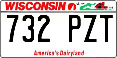 WI license plate 732PZT