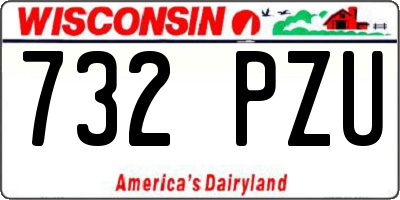 WI license plate 732PZU