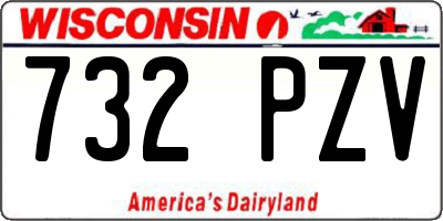 WI license plate 732PZV