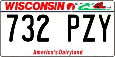 WI license plate 732PZY