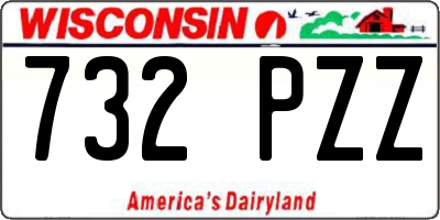 WI license plate 732PZZ