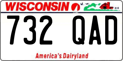 WI license plate 732QAD