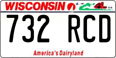 WI license plate 732RCD