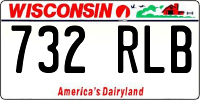 WI license plate 732RLB