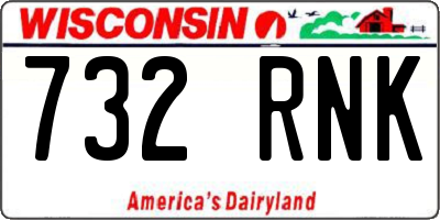 WI license plate 732RNK