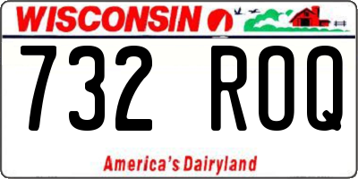 WI license plate 732ROQ