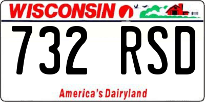 WI license plate 732RSD