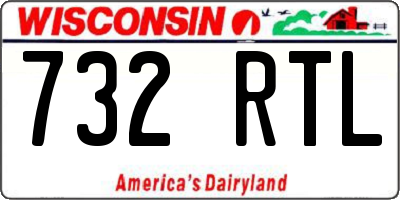 WI license plate 732RTL