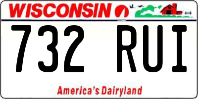 WI license plate 732RUI