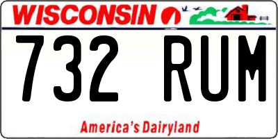 WI license plate 732RUM