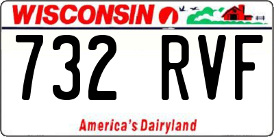 WI license plate 732RVF