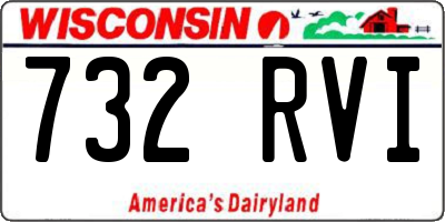 WI license plate 732RVI