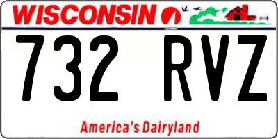 WI license plate 732RVZ