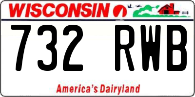WI license plate 732RWB