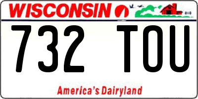 WI license plate 732TOU