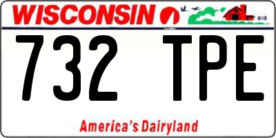 WI license plate 732TPE