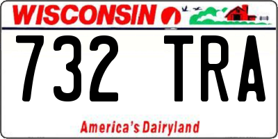 WI license plate 732TRA