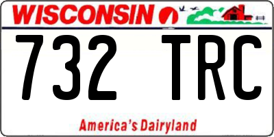 WI license plate 732TRC