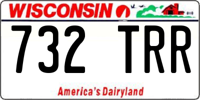 WI license plate 732TRR