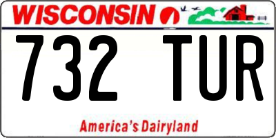 WI license plate 732TUR