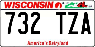 WI license plate 732TZA