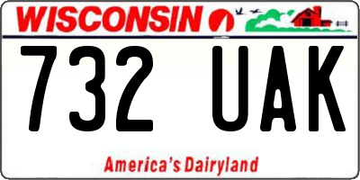 WI license plate 732UAK